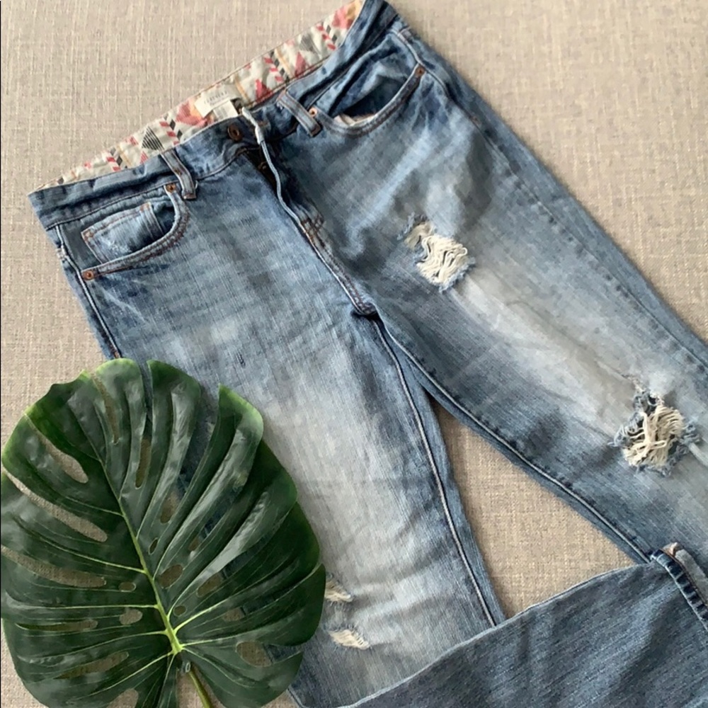 Blue ripped jeans